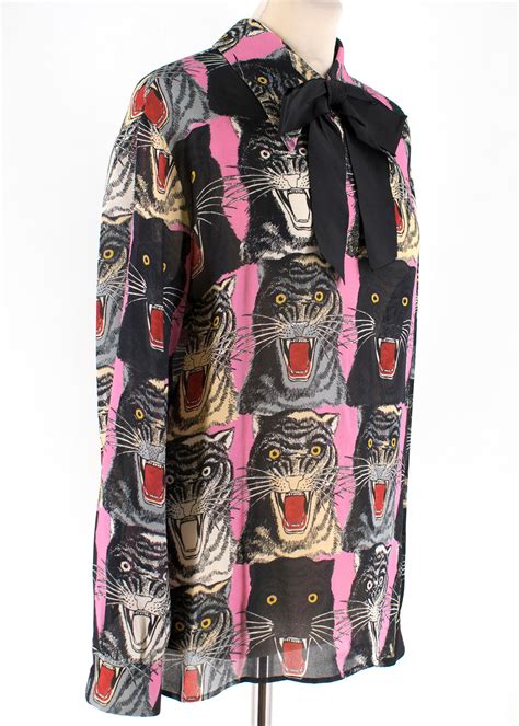 gucci tiger button up